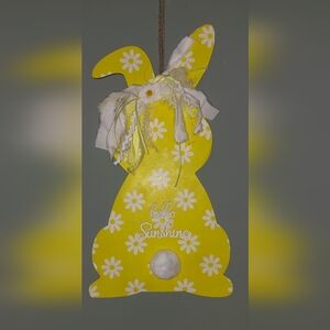 Yellow Floral Bunny Decor